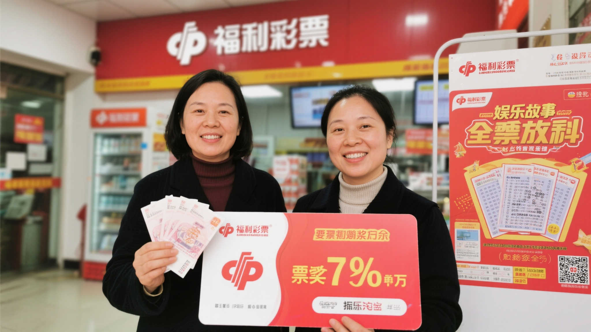 女子接连刮中三次30元，竟爆出福彩80万大奖，街坊惊叹围观