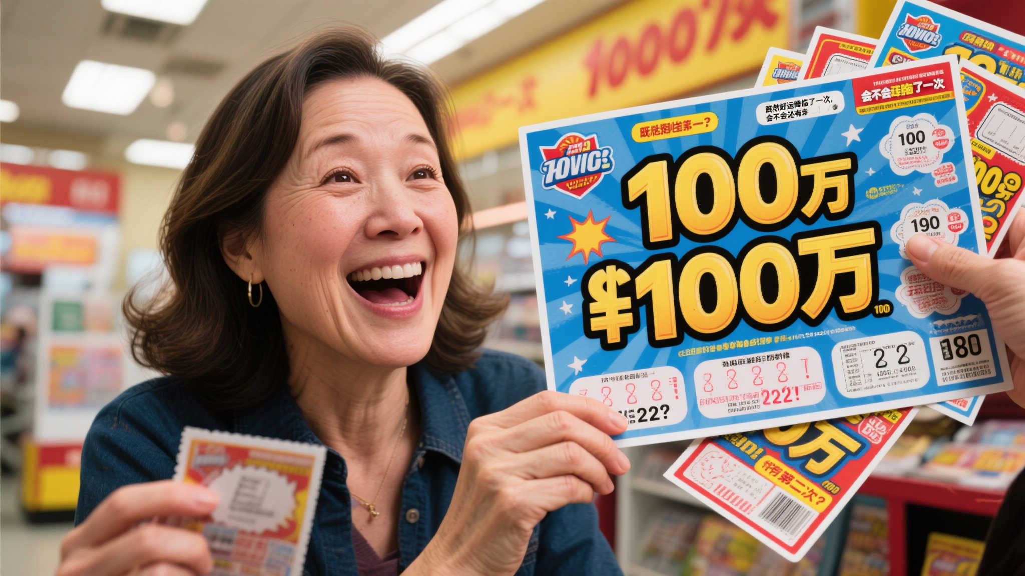 女子中百万大奖后豪购整本彩票，上月刚赢5千元