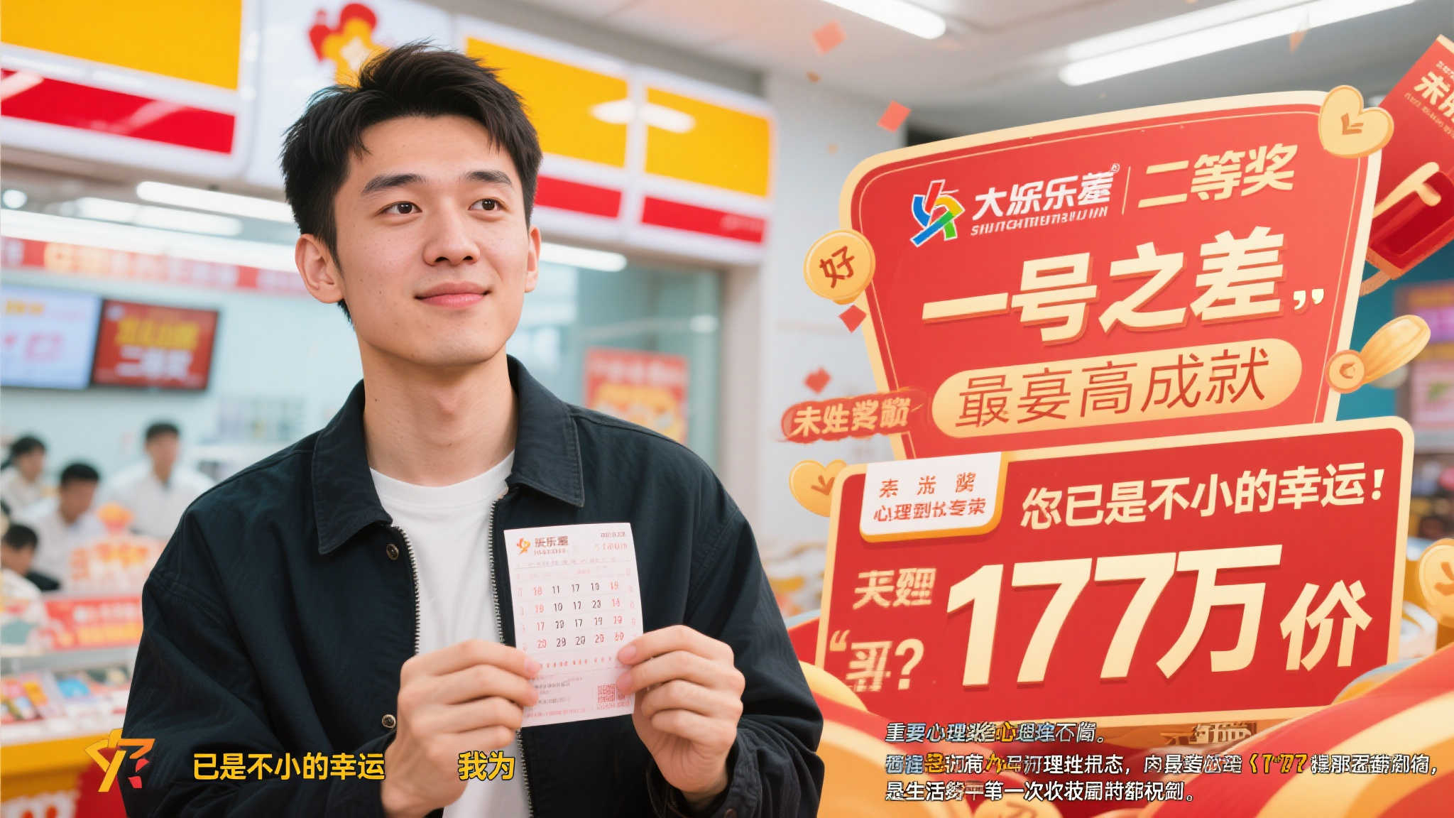 小哥喜中大乐透二等奖177万 仅差一号与千万大奖擦肩